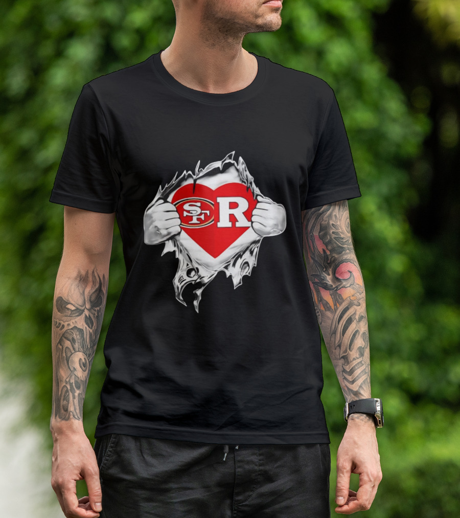 San Francisco 49ers Rutgers Scarlet Knights Heart Scratch Passion T-Shirt