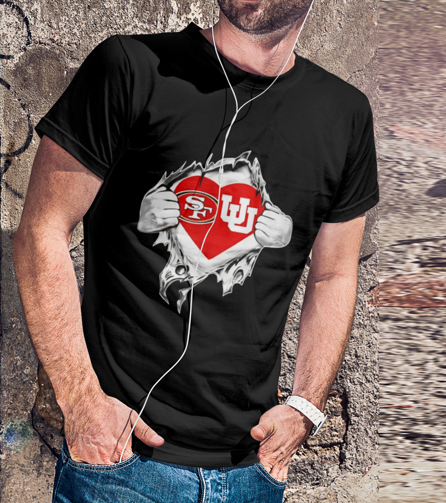San Francisco 49ers Utah Utes It's In My Heart T-Shirt
