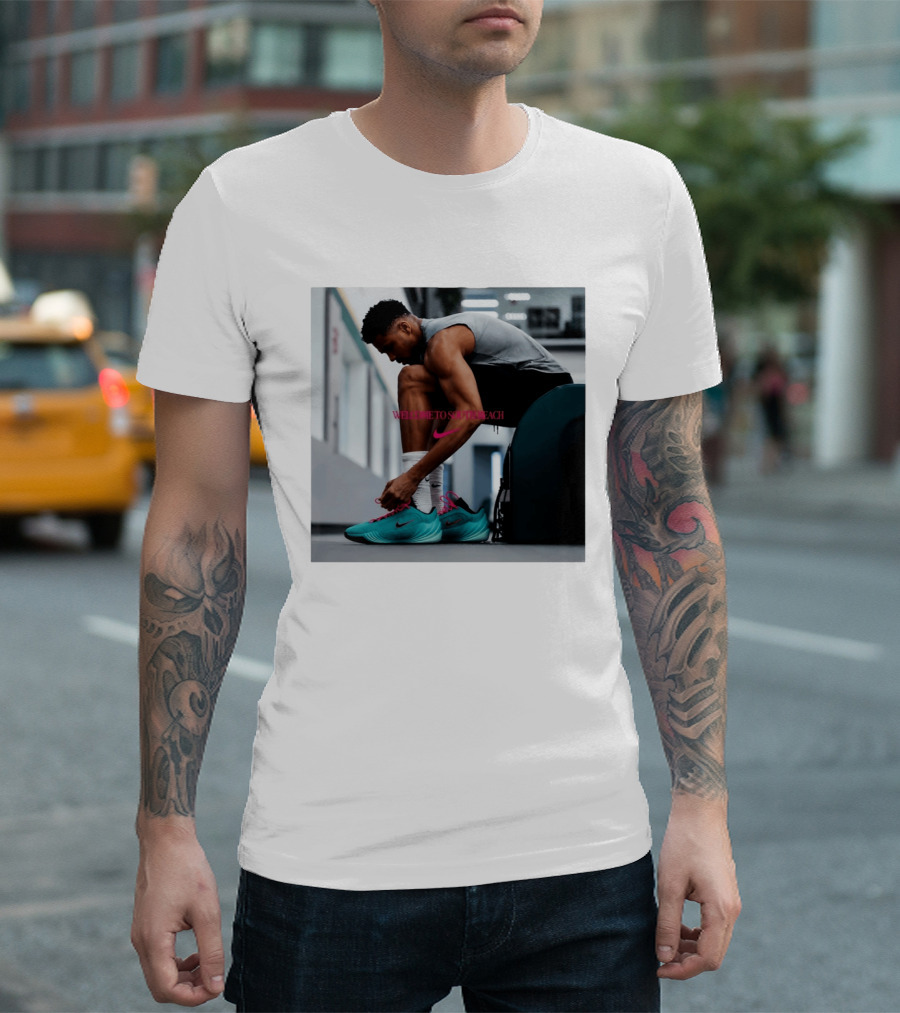 Nike Giannis Antetokounmpo Welcome To South Beach Milwaukee Bucks T-Shirt