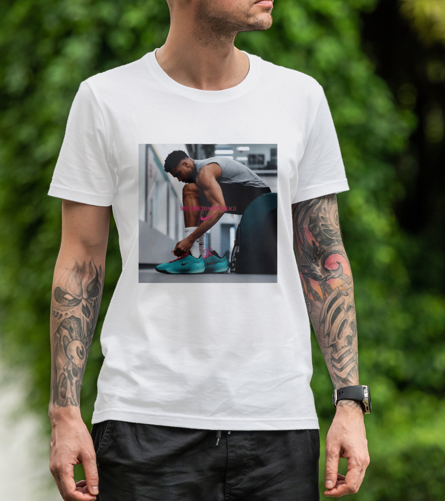 Nike Giannis Antetokounmpo Welcome To South Beach Milwaukee Bucks T-Shirt