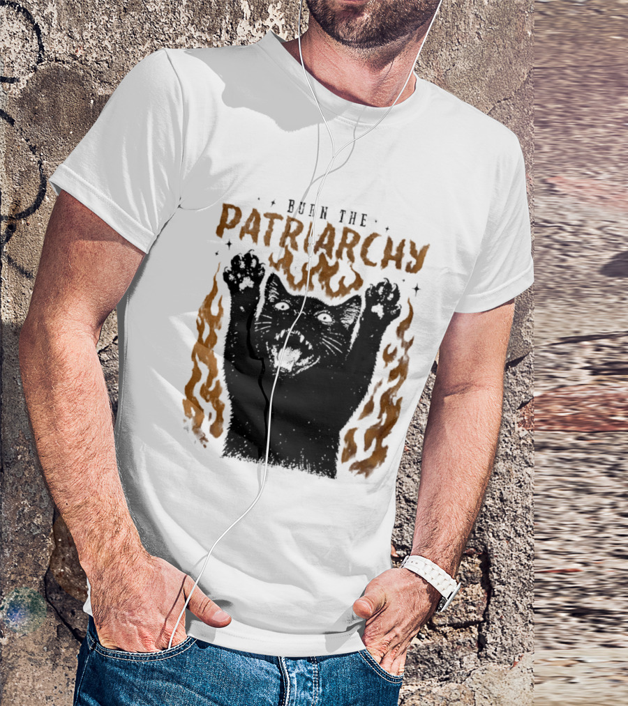 Burn The Patriarchy Feminism Cat Empowerment T-Shirt