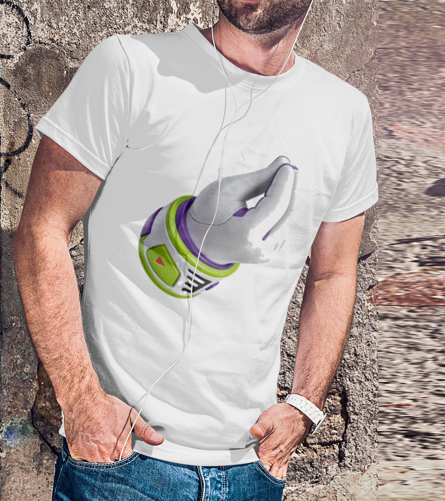 Buzz's Italian Hand Gesture Spacesuit Sleeve T-Shirt