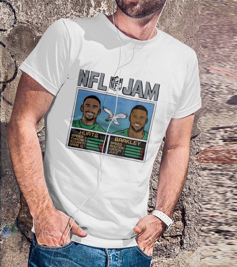 NFL Jam Jalen Hurts Saquon Barkley Philadelphia Eagles Video Game T-Shirt