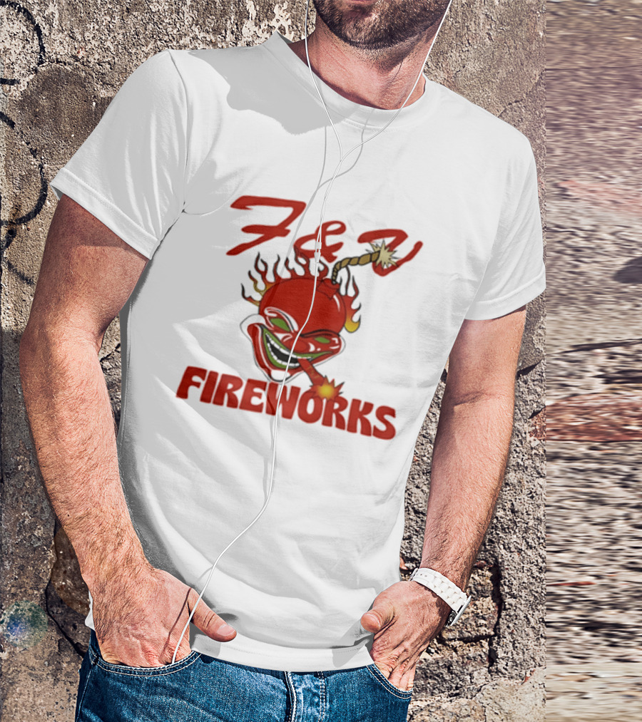 F And V Fireworks Explosive Red Joker Face With Lit Fuse T-Shirt