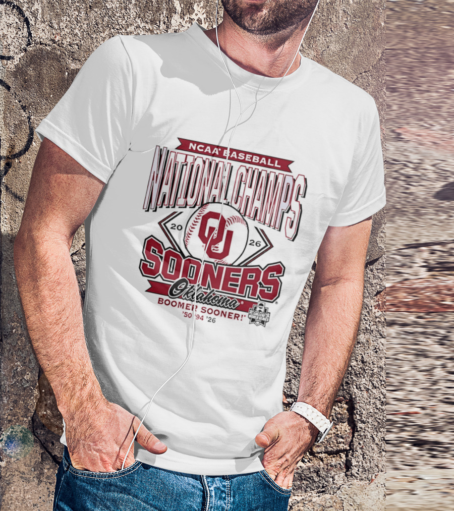NCAA Baseball National Champs Oklahoma Sooners 2026 Boomer Sooner T-Shirt