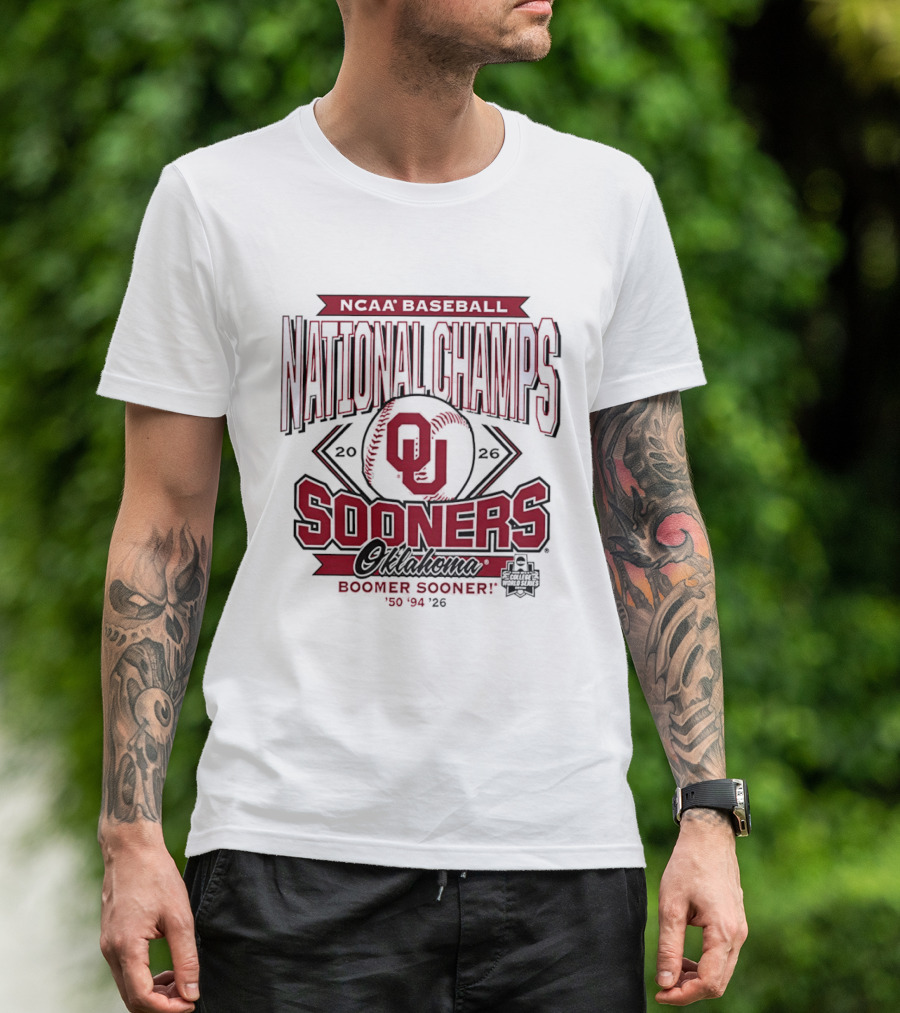 NCAA Baseball National Champs Oklahoma Sooners 2026 Boomer Sooner T-Shirt