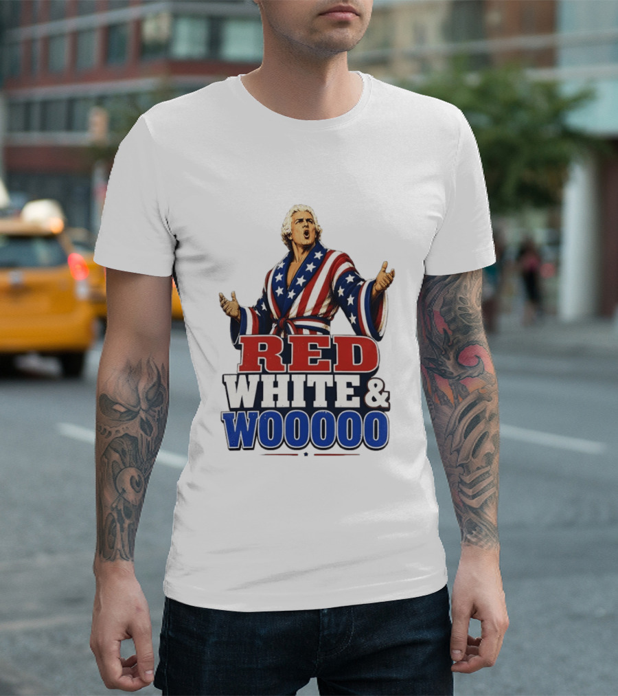 Ric Flair Red White And Woooo USA Wrestling Legend 4th Of July Celebration T-Shirt