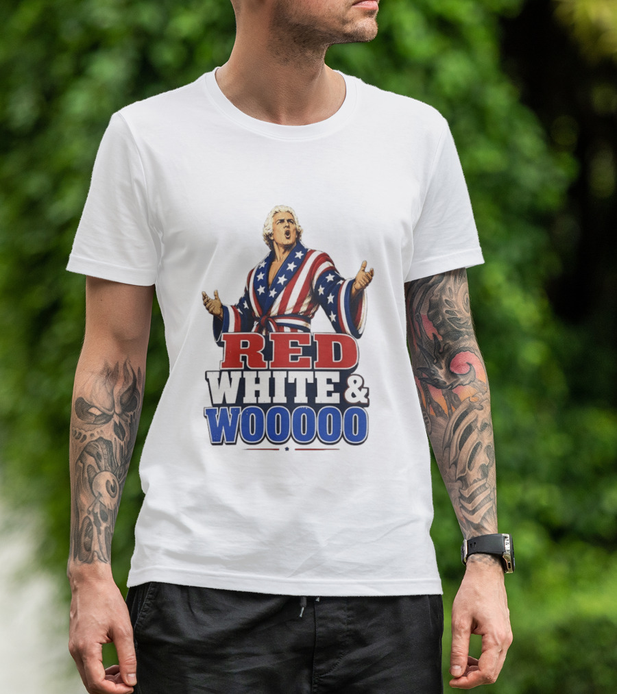 Ric Flair Red White And Woooo USA Wrestling Legend 4th Of July Celebration T-Shirt