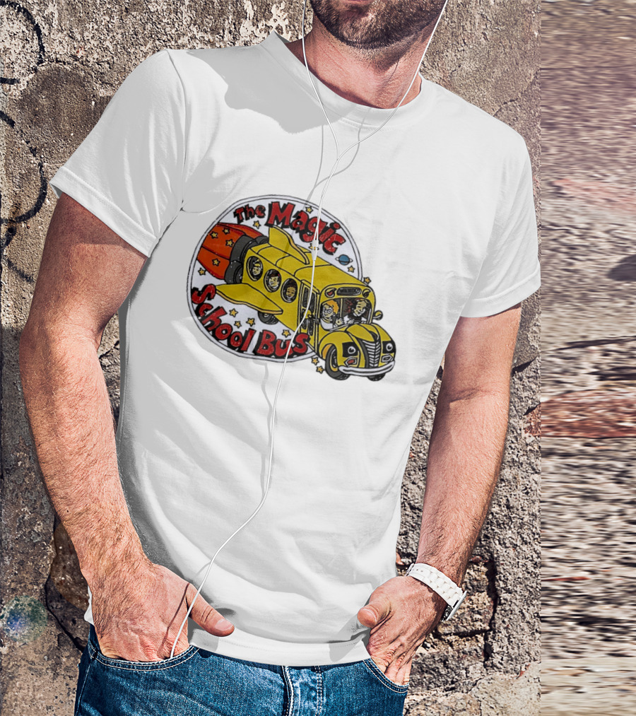 The Magic School Bus Ms Frizzle Arnold Class Characters Cartoon Rocket Bus T-Shirt