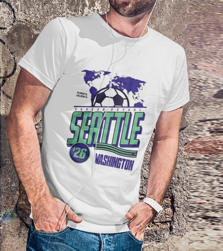 Seattle Washington Soccer Futbol 2026 World's Game T-Shirt