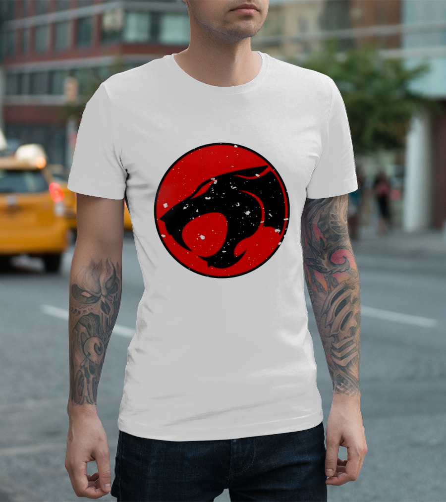 Thunder Jaguar Cat Red Circle T-Shirt