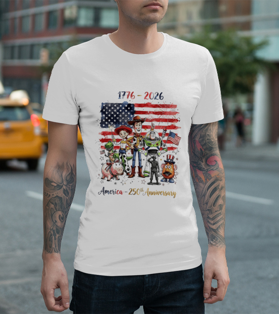 Woody Buzz Rex Hamm Jessie 1776 2026 America 250th Anniversary T-Shirt