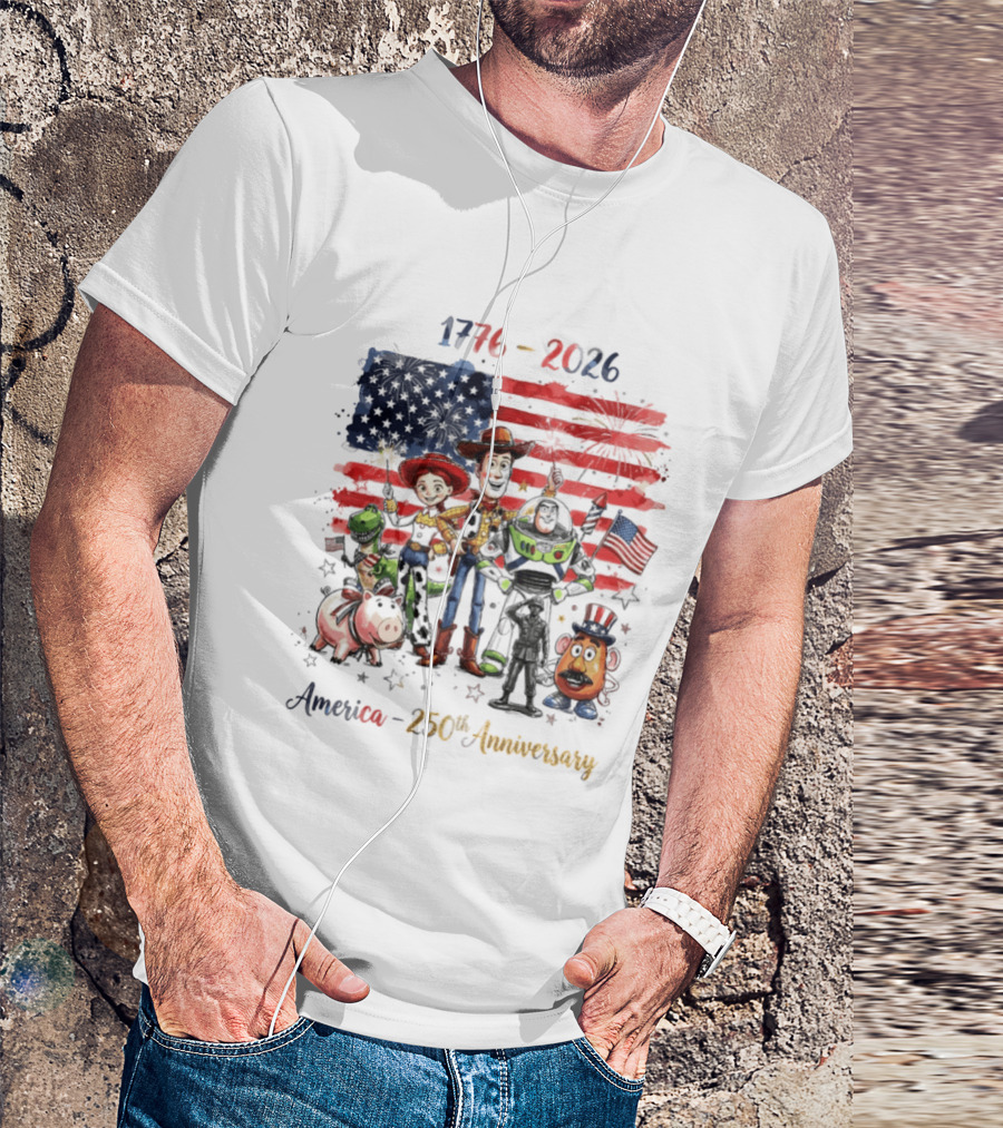 Woody Buzz Rex Hamm Jessie 1776 2026 America 250th Anniversary T-Shirt