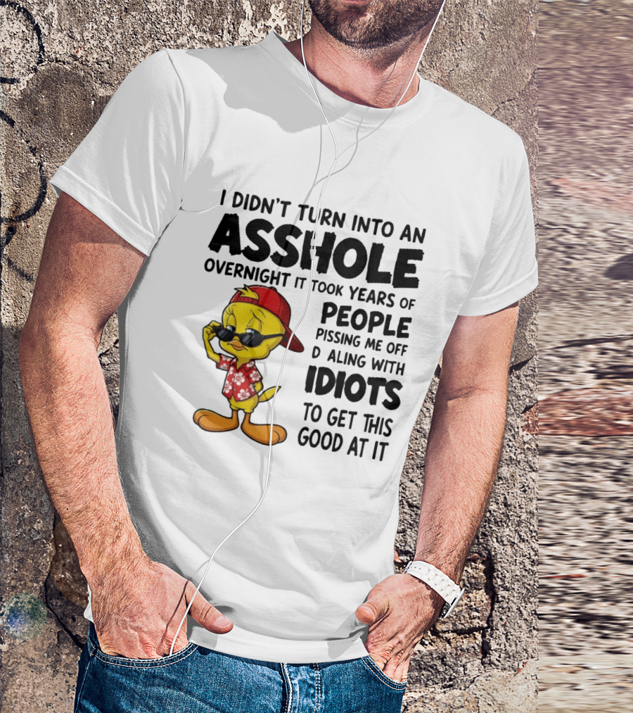 Tweety Bird I Didn't Turn Into An Asshole Overnight It Took Years Of People Pissing Me Off Dealing With Idiots T-Shirt