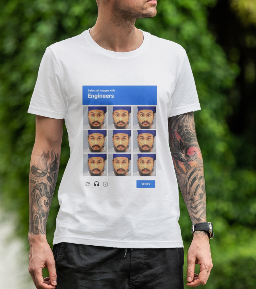 Vickrum Digwa Captcha Select All Images With Engineers Verify T-Shirt
