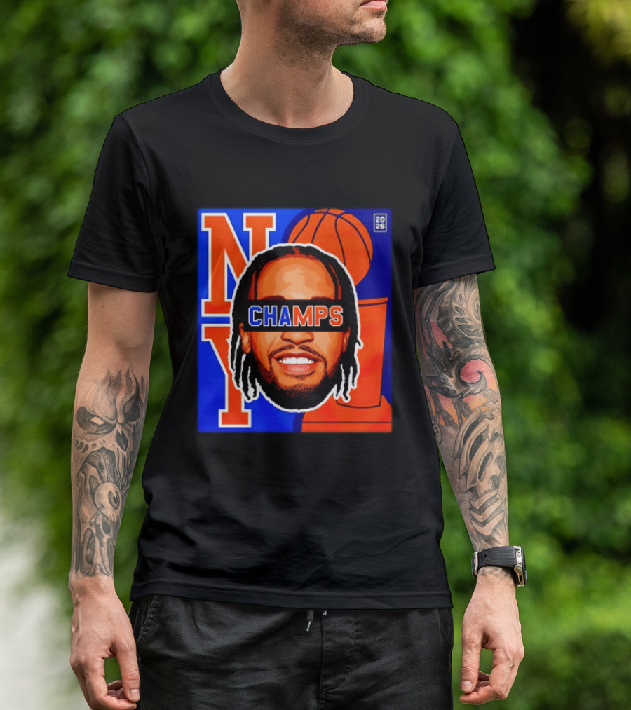Jalen Brunson New York Knicks 2026 Champs Big Head NBA Basketball T-Shirt