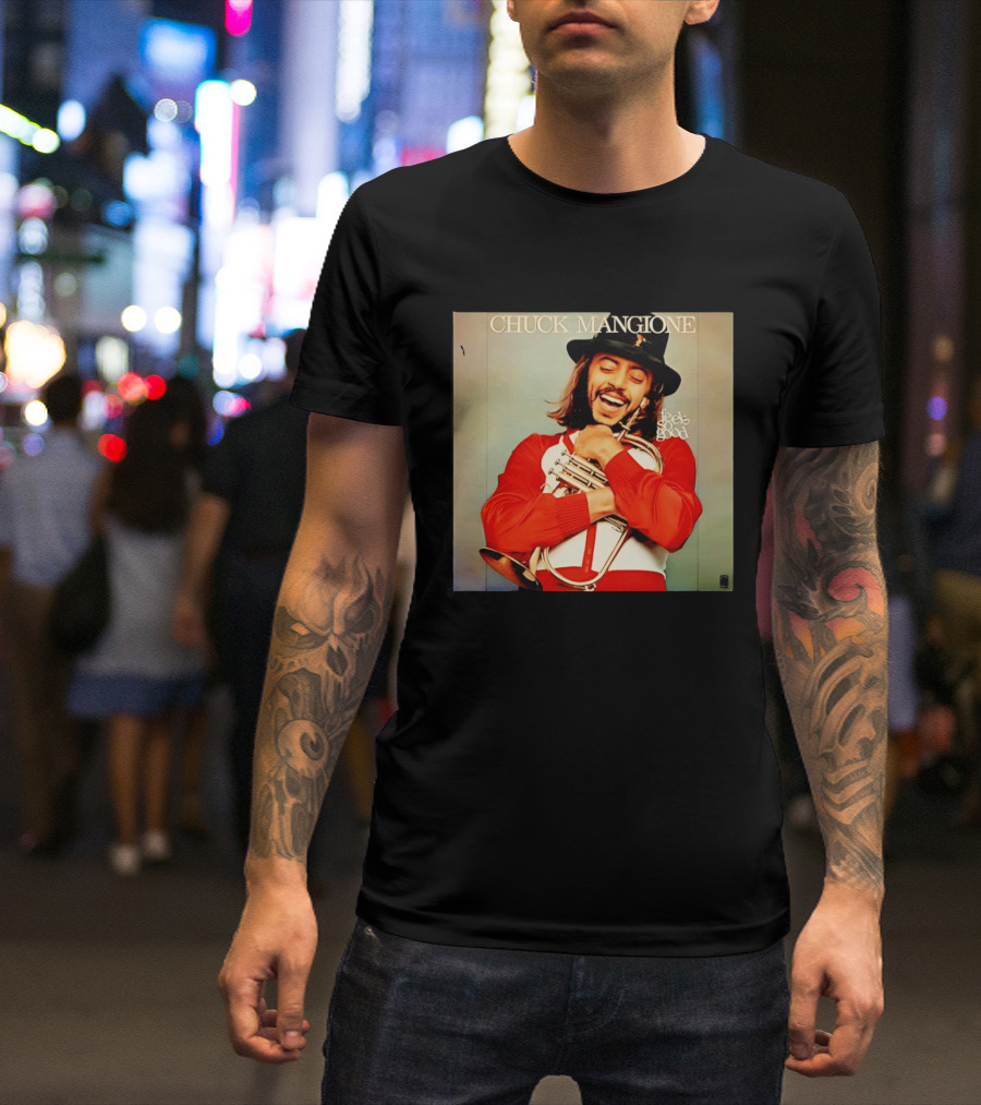 Chuck Mangione Feels So Good Iconic Album Cover With Flugelhorn Player In Red And White Outfit T-Shirt