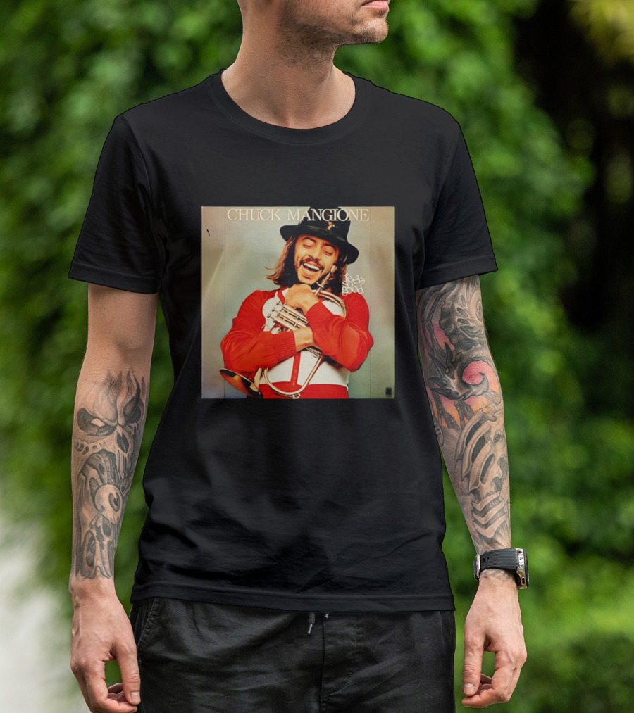Chuck Mangione Feels So Good Iconic Album Cover With Flugelhorn Player In Red And White Outfit T-Shirt