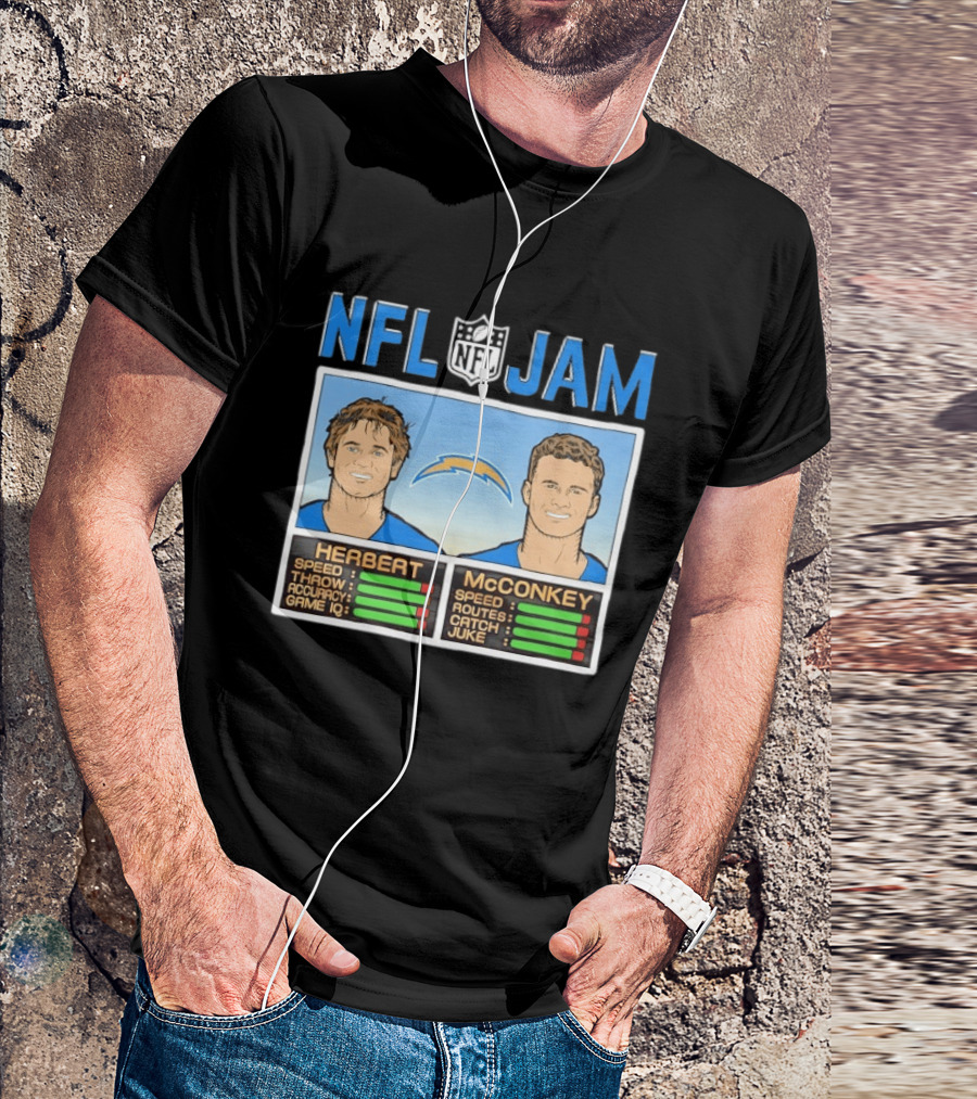 NFL Jam Herbert McConkey Los Angeles Chargers Football T-Shirt