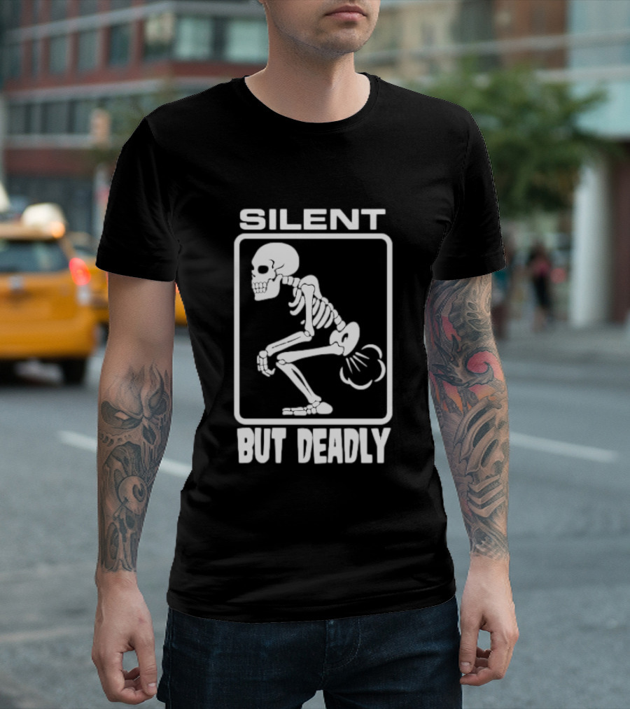 Silent But Deadly Skeleton Funny Halloween T-Shirt