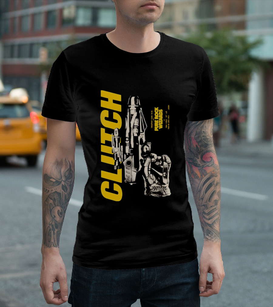 Clutch Pure Rock Wizards Tour Retro Sci Fi Mechanical Arm T-Shirt
