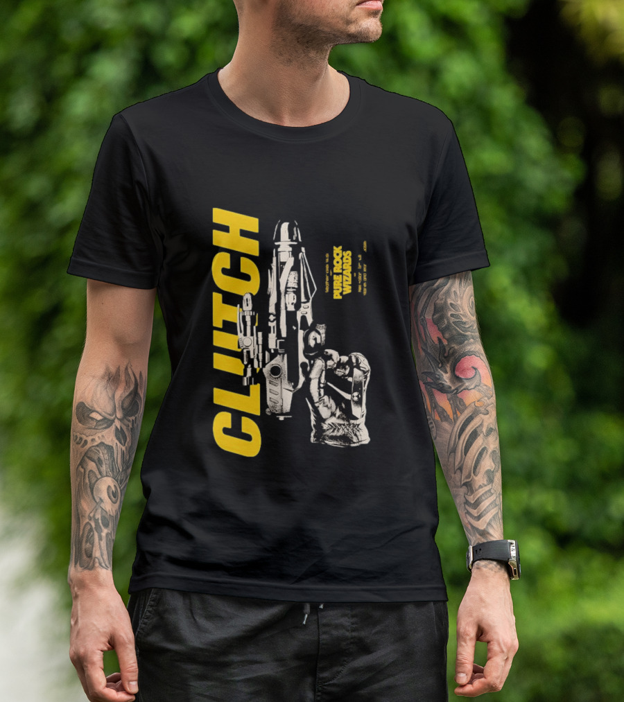 Clutch Pure Rock Wizards Tour Retro Sci Fi Mechanical Arm T-Shirt