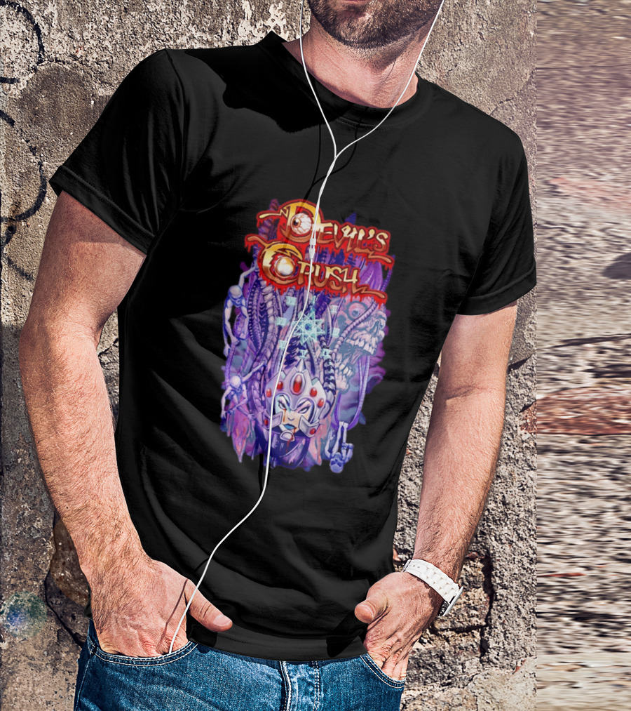 Devil's Crush Alien Skull Warrior With Mystical T-Shirt