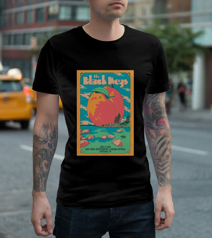 The Black Keys June 11 2026 Lake Tahoe Amphitheatre At Caesars Republic Stateline NV Peach T-Shirt