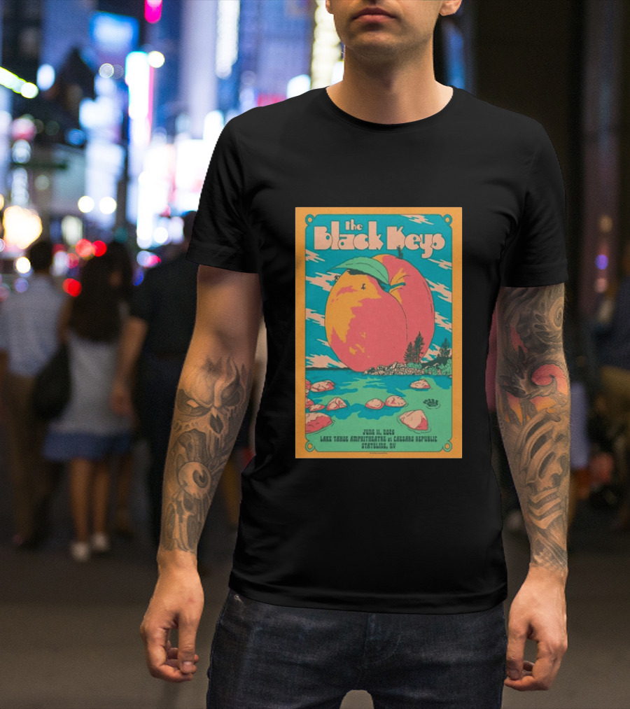 The Black Keys June 11 2026 Lake Tahoe Amphitheatre At Caesars Republic Stateline NV Peach T-Shirt