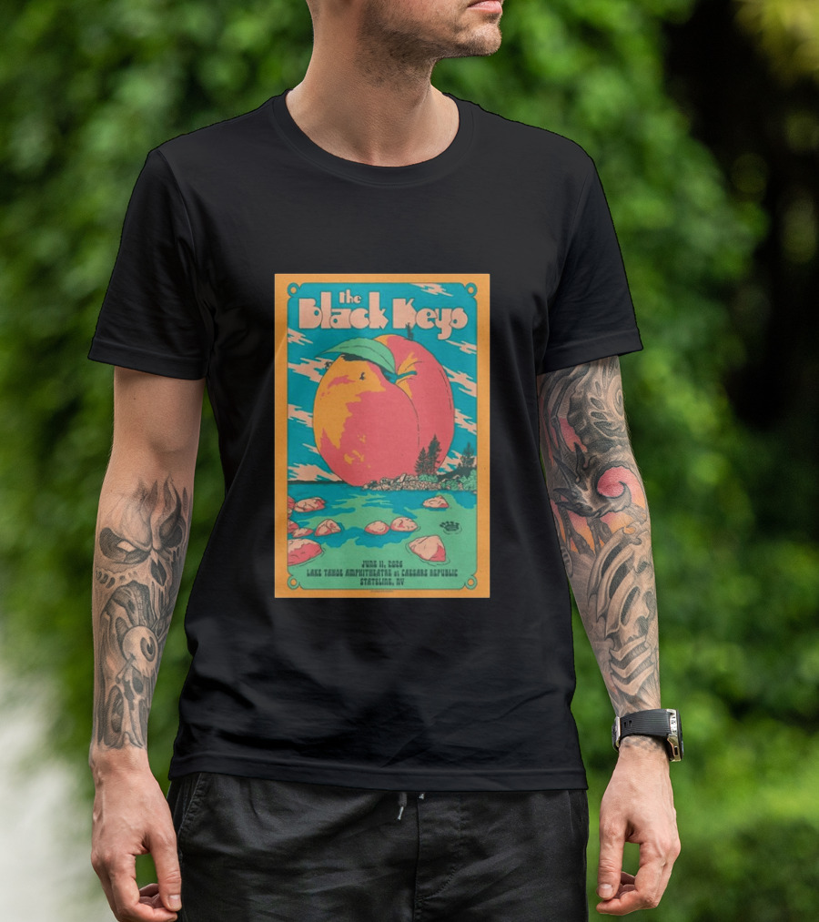 The Black Keys June 11 2026 Lake Tahoe Amphitheatre At Caesars Republic Stateline NV Peach T-Shirt