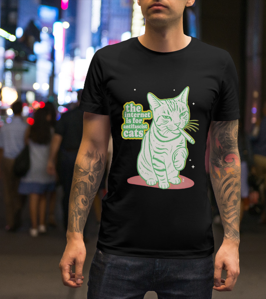 Antifascist Cats Internet Humor Smoky Cat Relaxation T-Shirt