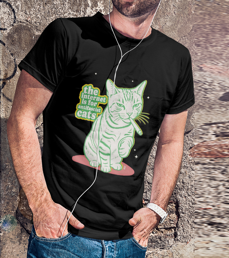 Antifascist Cats Internet Humor Smoky Cat Relaxation T-Shirt