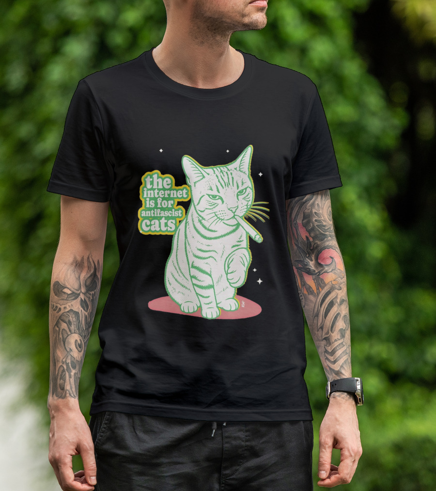 Antifascist Cats Internet Humor Smoky Cat Relaxation T-Shirt