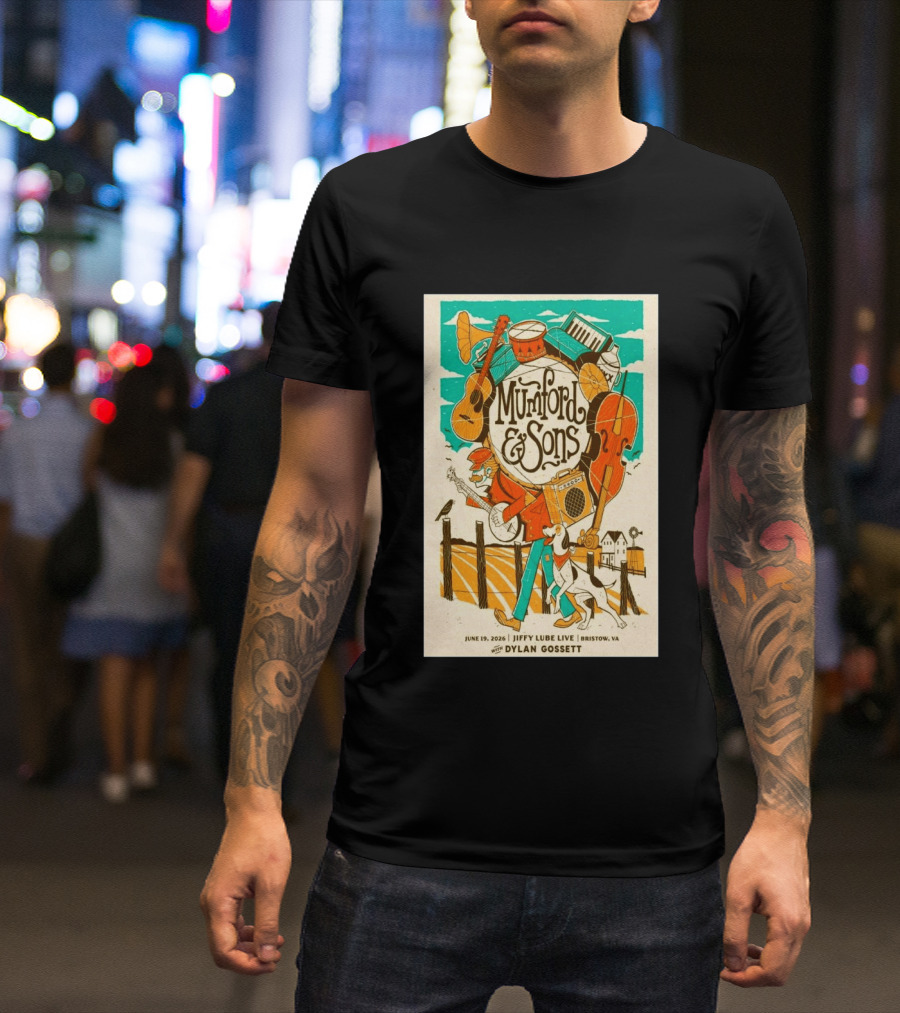Mumford & Sons Dylan Gossett Jiffy Lube Live June 19 2026 Bristow Virginia T-Shirt