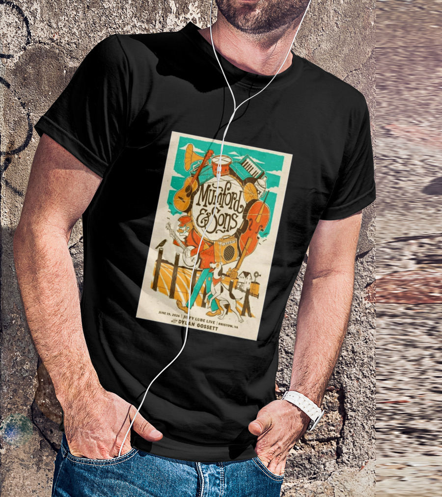 Mumford & Sons Dylan Gossett Jiffy Lube Live June 19 2026 Bristow Virginia T-Shirt