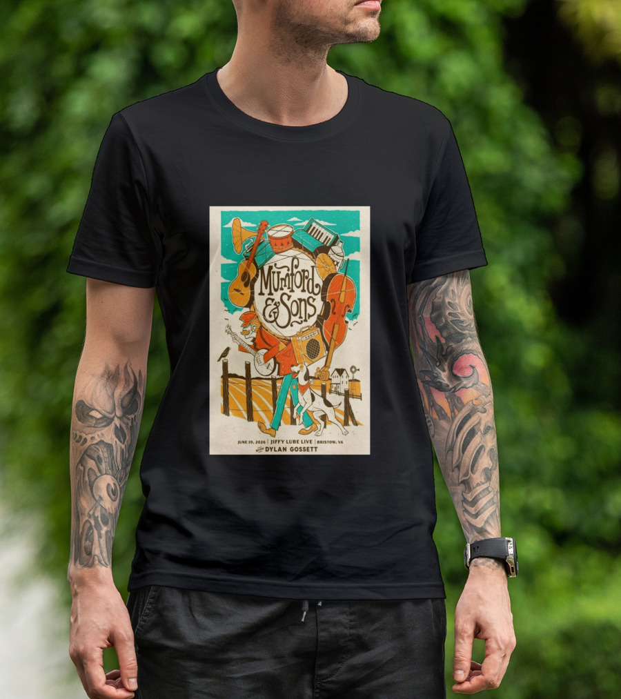 Mumford & Sons Dylan Gossett Jiffy Lube Live June 19 2026 Bristow Virginia T-Shirt