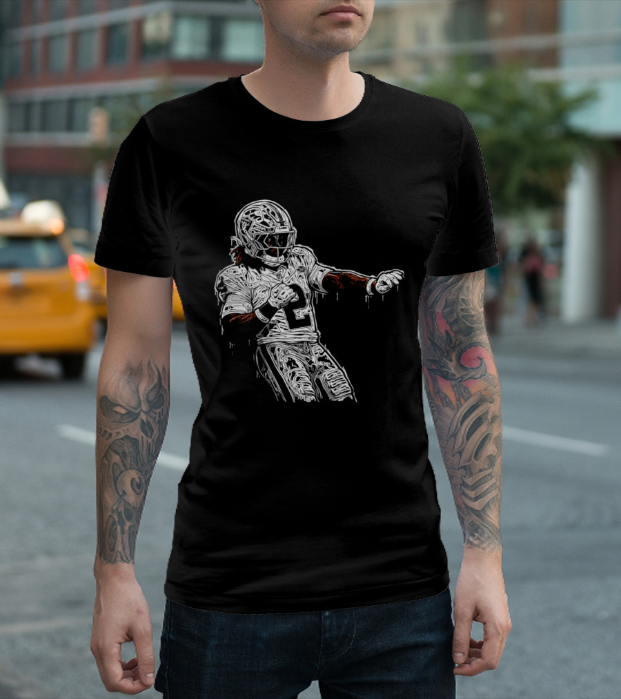 Gardner Minshew Las Vegas Raiders Drip 2 Football Player In Action T-Shirt