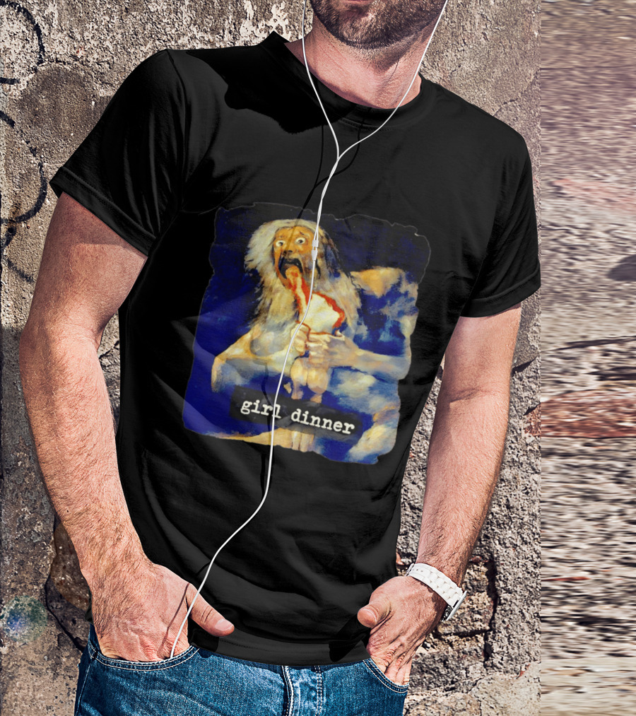 Girl Dinner Goya Painting Dark Academia Spooky Meme Saturn Devouring His Son T-Shirt