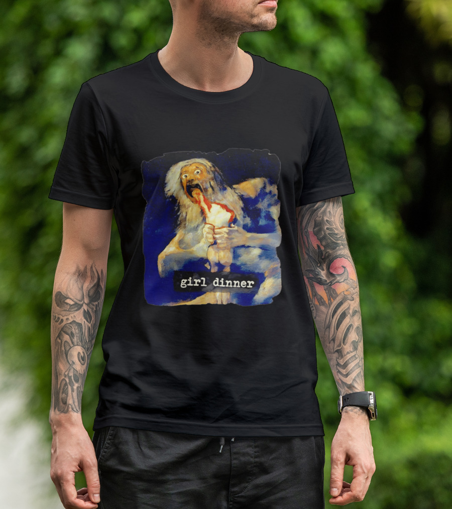Girl Dinner Goya Painting Dark Academia Spooky Meme Saturn Devouring His Son T-Shirt