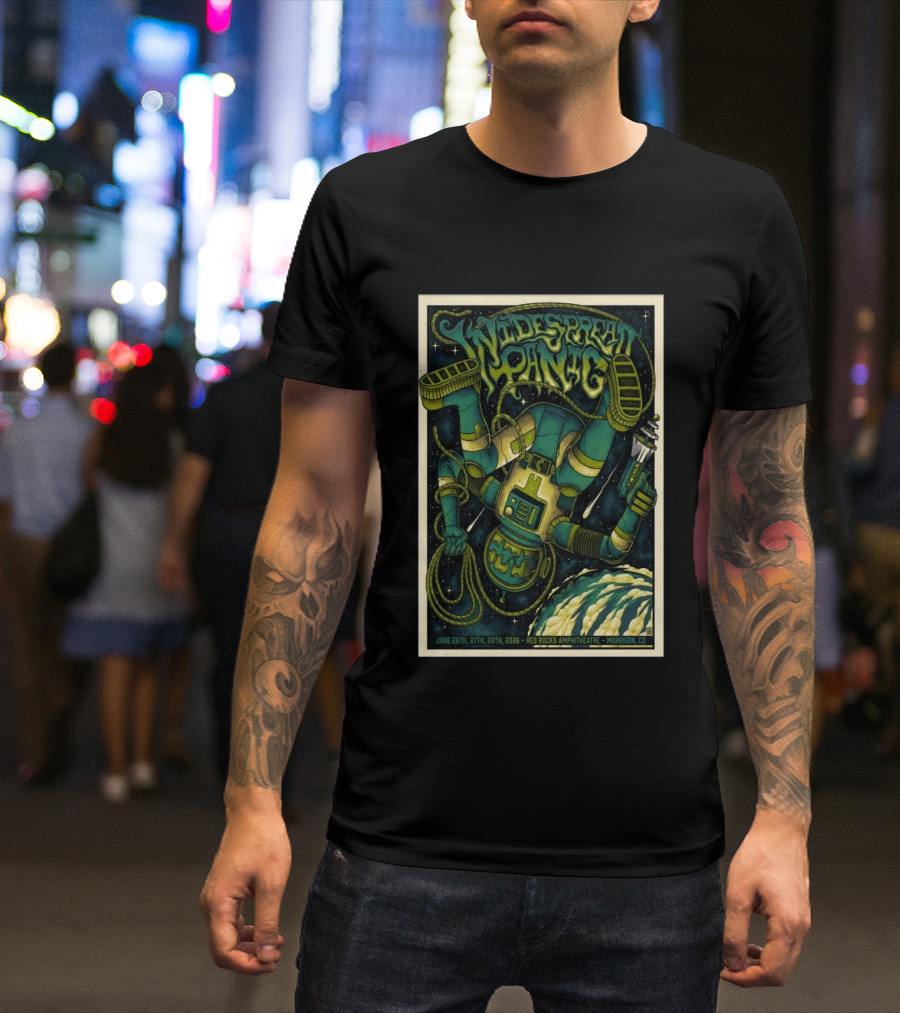 Widespread Panic Space Themed Red Rocks Amphitheatre Morrison CO June 26 27 28 2026 T-Shirt