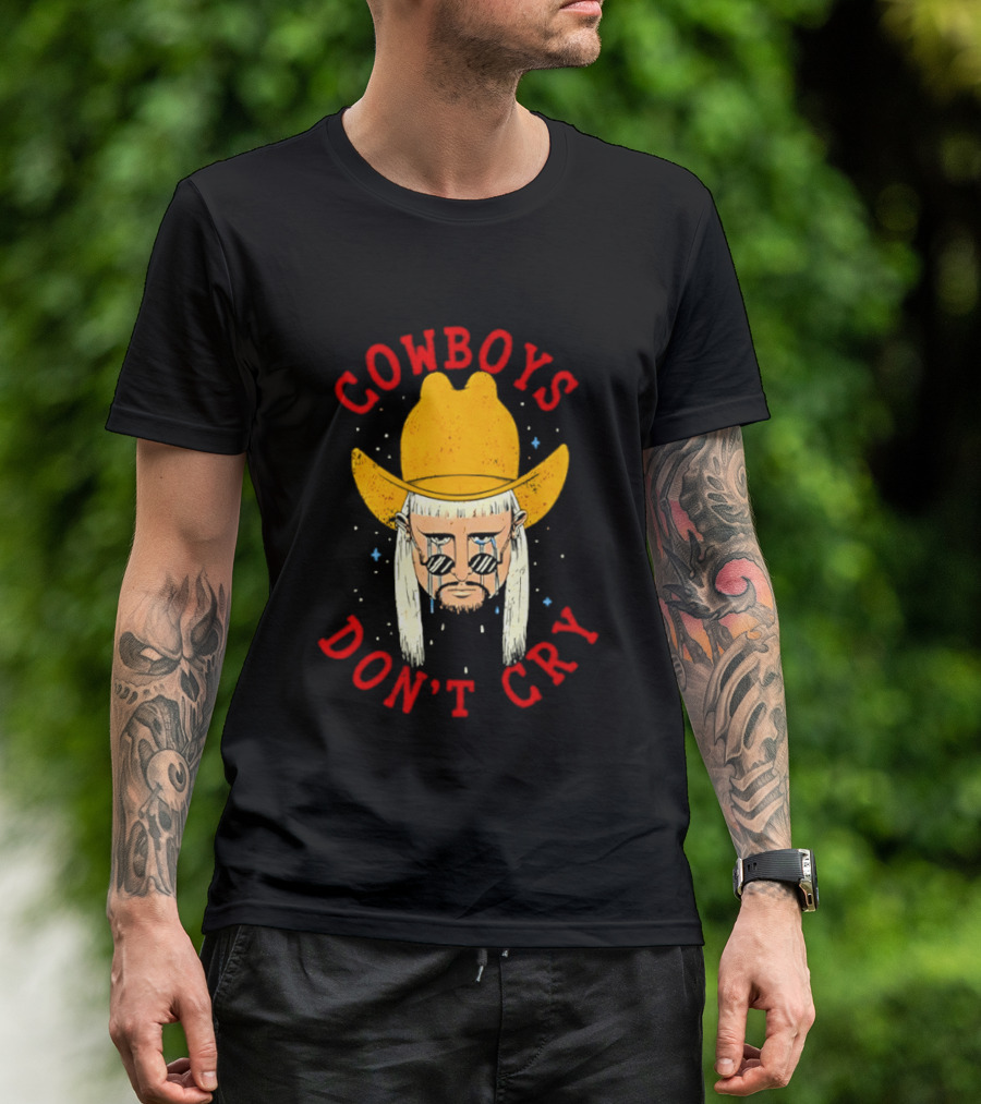 Oliver Tree Cowboys Don't Cry Large Yellow Hat Sad Face T-Shirt