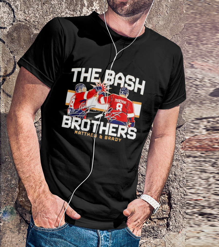 The Bash Brothers Matthew Brady Tkachuk Signatures Panthers T-Shirt