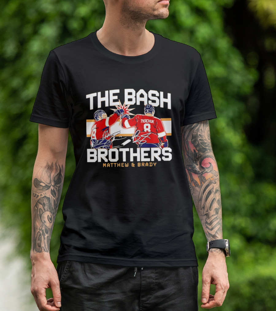 The Bash Brothers Matthew Brady Tkachuk Signatures Panthers T-Shirt