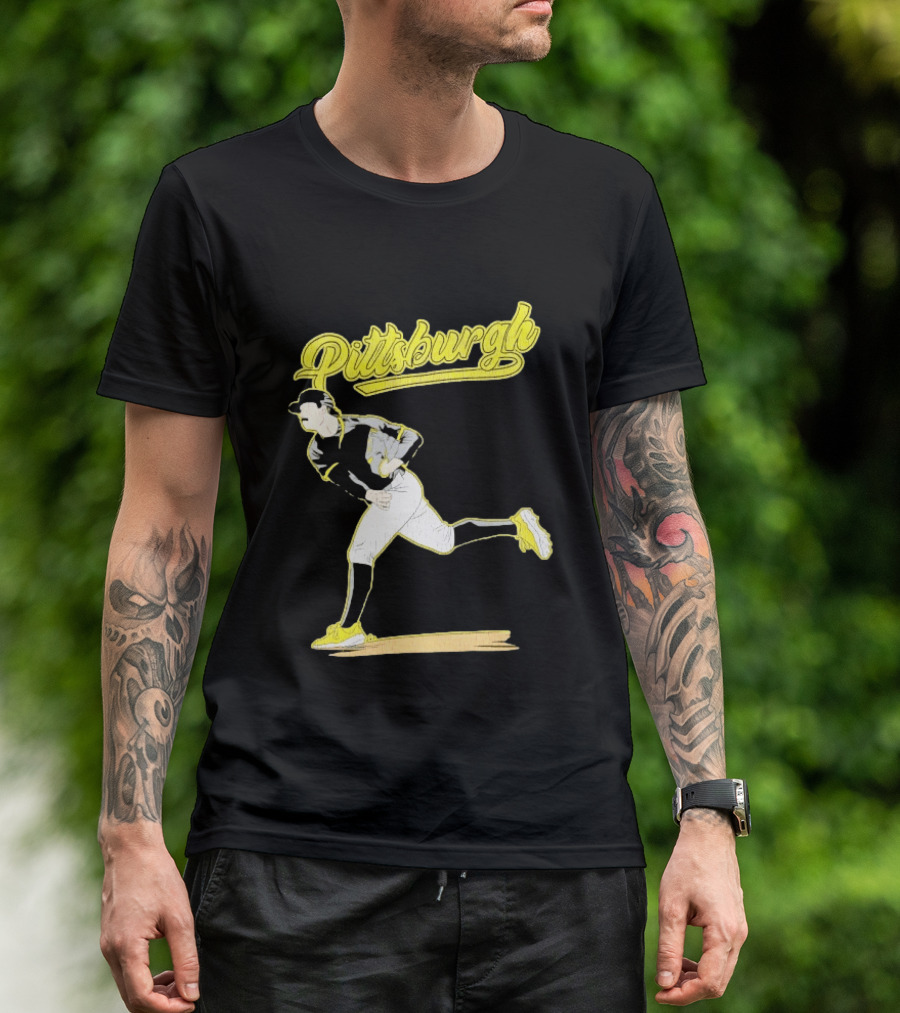 Pittsburgh Pirates Paul Skenes Baseball Player Throwing Action T-Shirt