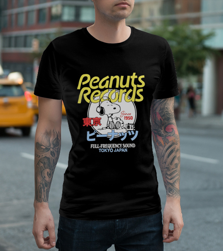Peanuts Records Since 1950 Full Frequency Sound Tokyo Japan T-Shirt