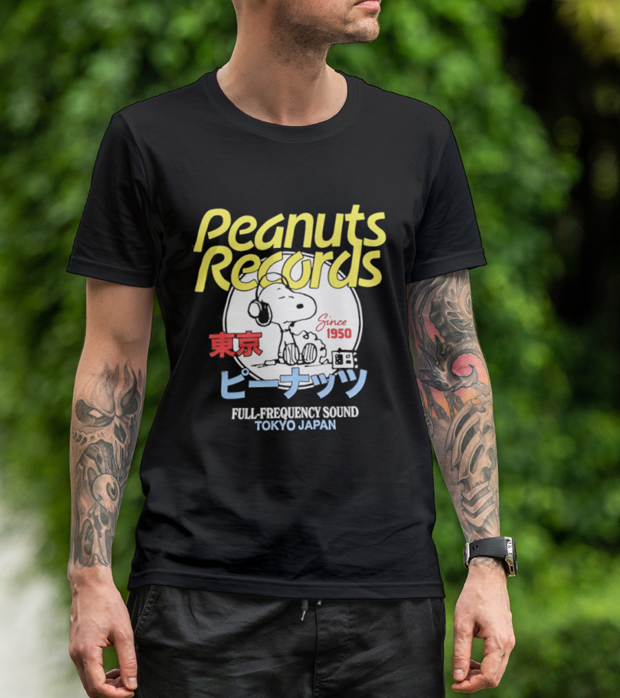 Peanuts Records Since 1950 Full Frequency Sound Tokyo Japan T-Shirt