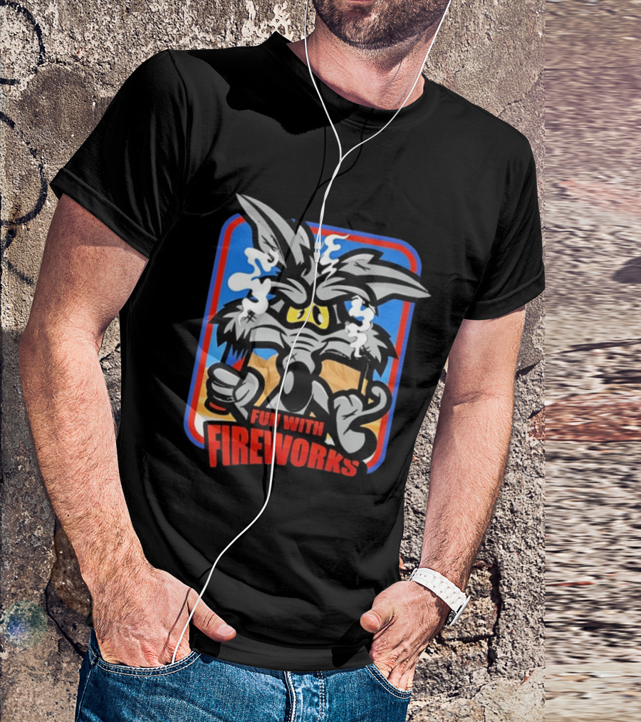 Wile E Coyote Looney Tunes Dynamite Fun With Fireworks T-Shirt
