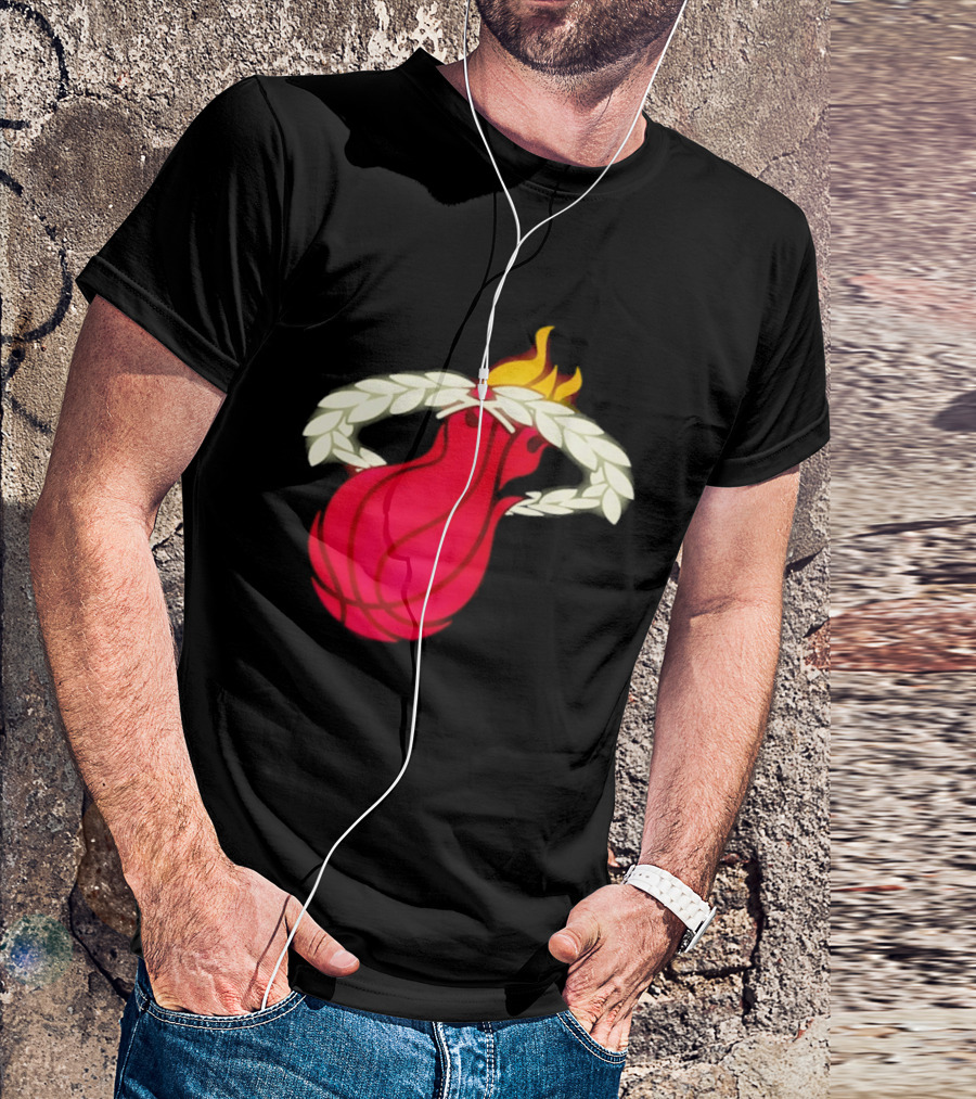 Miami Heat Flaming Basketball Wreath NBA T-Shirt