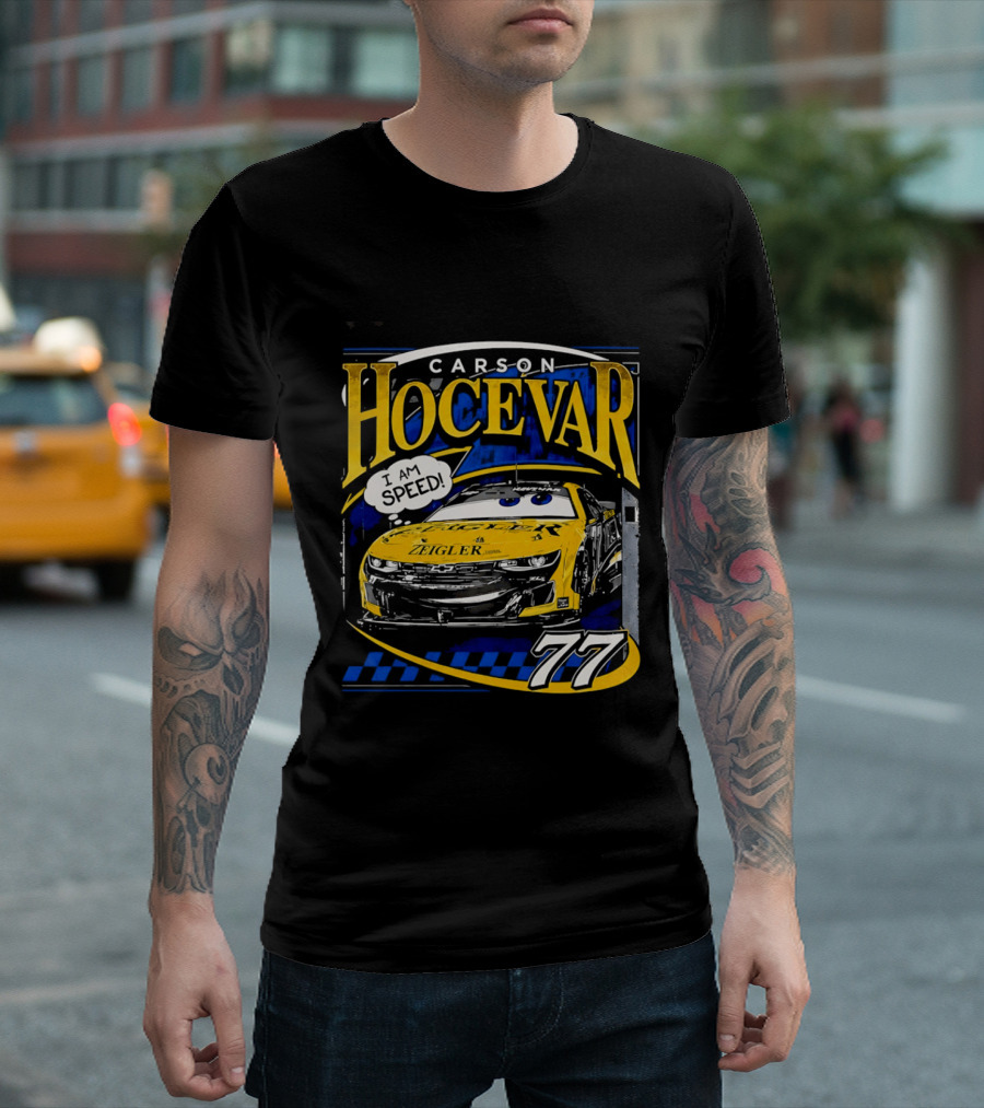 Carson Hocevar Speed Yellow Car 77 Racing T-Shirt