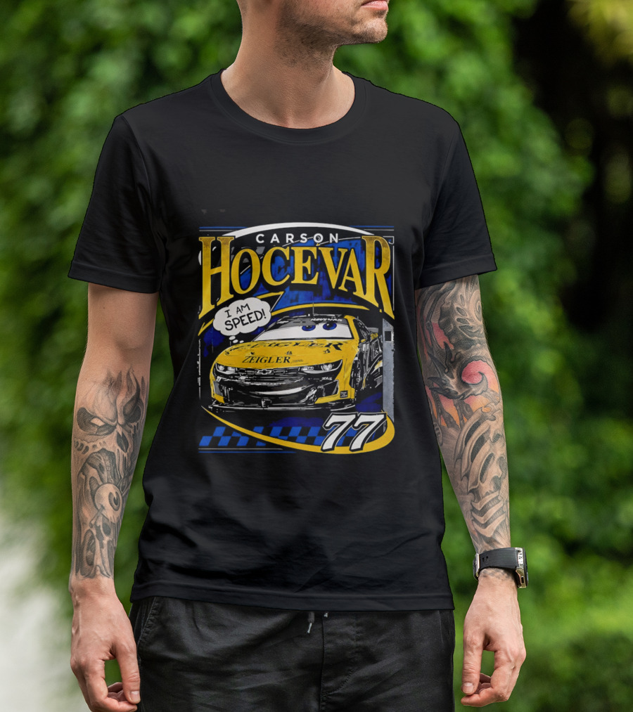 Carson Hocevar Speed Yellow Car 77 Racing T-Shirt